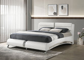 Jeremaine Upholstered Eastern King Sleigh Bed White